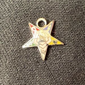 💙💛💟💚❤️OES 👑 Order of the Eastern Star CHARM - Silver Tone